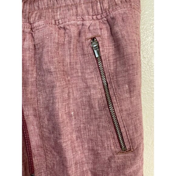 Athleta Womens Cabo Linen Wide leg Pants Size 2 Pink Drawstring Relaxed Fit - Picture 14 of 16